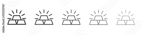 gold bars icon outline ilustration vector symbol
