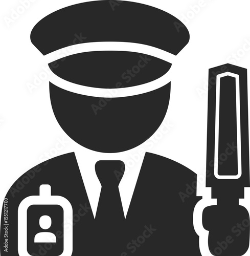 Airport security check solid icon used in screening, travel safety, and passenger control designs.