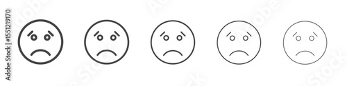 Guilty emoji icon outline ilustration vector symbol