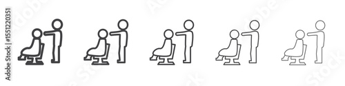 hairdresser at work icon outline ilustration vector symbol