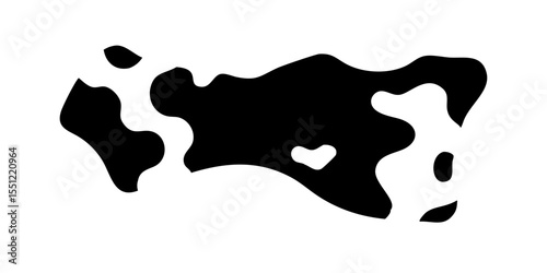 Black ink splash vector art: a silhouette illustration of a bat symbol, perfect for Halloween designs or a mysterious map