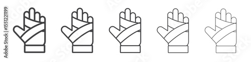 hand accident icon outline ilustration vector symbol