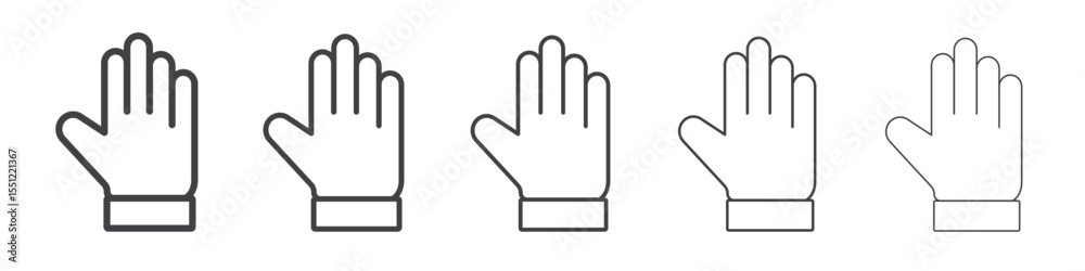 Obraz premium Hand icon outline ilustration vector symbol