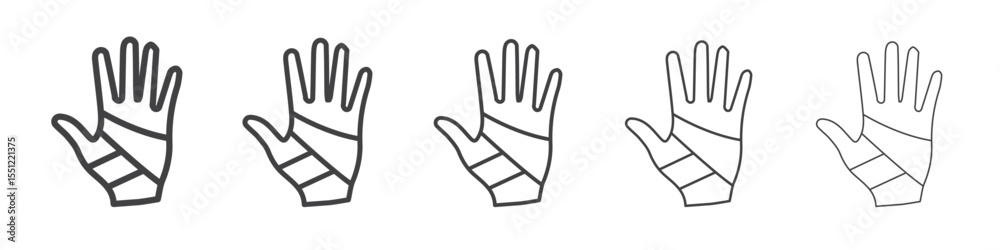 Obraz premium hand accident icon outline ilustration vector symbol