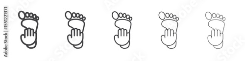 hand and foot icon outline ilustration vector symbol