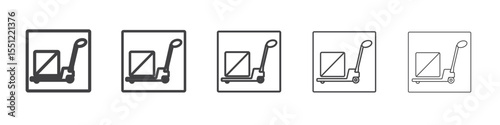 Hand pallet jack icon outline ilustration vector symbol