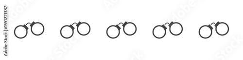 Handcuffs icon outline ilustration vector symbol