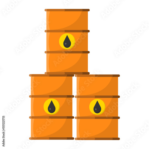 Oil Barrel Vector in Flat Design Style