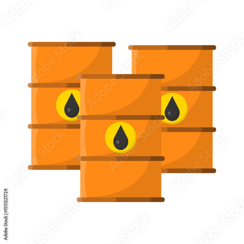Oil Barrel Vector in Flat Design Style