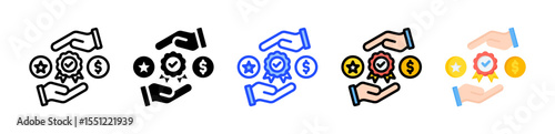 Benefits Icon Collection With Multiple Styles