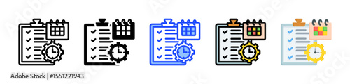 Planning Icon Collection With Multiple Styles