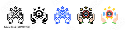 Recognition Icon Collection With Multiple Styles