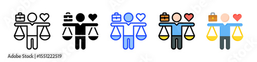 Work Life Balance Icon Collection With Multiple Styles