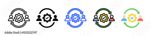 Employee Turnover Icon Collection With Multiple Styles