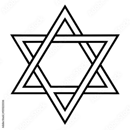 Minimal Star of David Line Art
