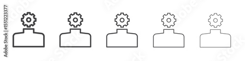 Head settings icon outline ilustration vector symbol