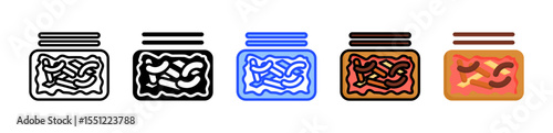 Tteokbokki Icon Collection With Multiple Styles