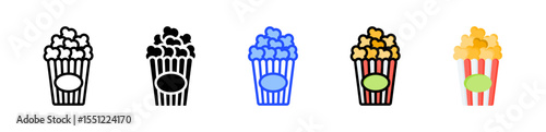 Popcorn Icon Collection With Multiple Styles