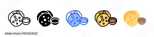 Roti Canai Icon Collection With Multiple Styles