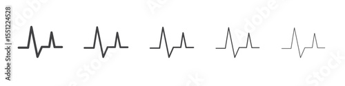 Heart beat icon outline ilustration vector symbol