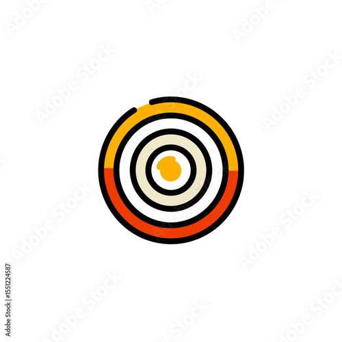 Target icon displays circles reaching goal minimal design object