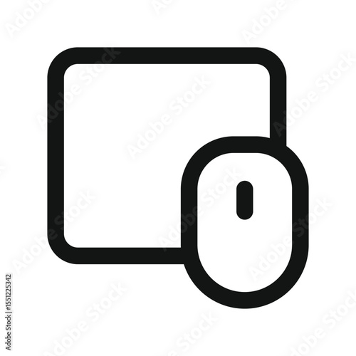 Mouse pad UI icon, gaming mouse pad simple line user interface vector symbol
