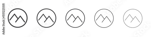 hills icon outline ilustration vector symbol