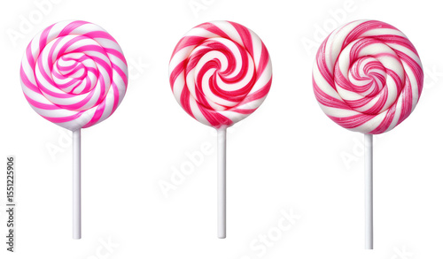 Colorful swirled lollipops on a black background