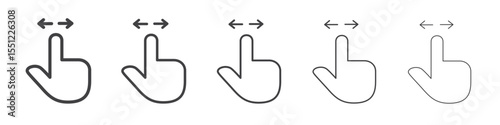 Horizontal swipe Flick Icon outline ilustration vector symbol