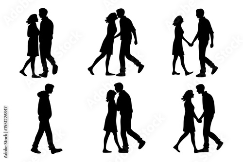 Romantic Silhouettes: Captivating silhouettes capture the essence of love and companionship, perfect for designs celebrating relationships, emotions, and human connection.
