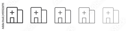 Hospital icon outline ilustration vector symbol
