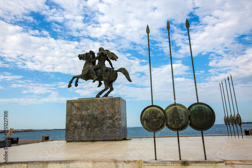 Photography Thessaloniki, Greece - June 22, 2025,  The Alexander the Great Statue in Thessal