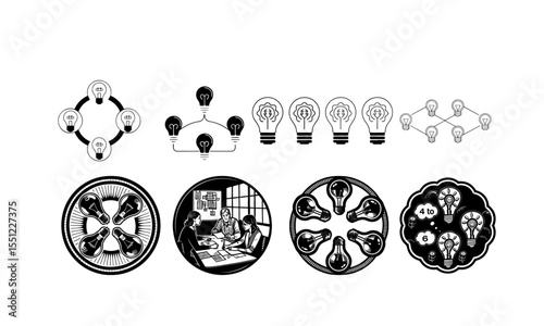 Brainstorming Icon Creative Thinking Symbol Vector