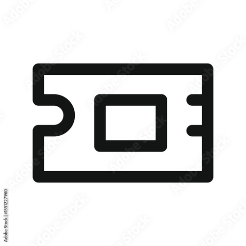 M2 ssd drive UI icon, NVMe storage simple line user interface vector symbol