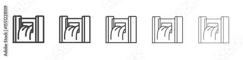 Hydroelectric dam icon outline ilustration vector symbol