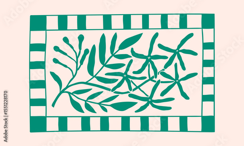 Jasmine flower stamp, hand drawn summer doodle print. Beach, marine and Mediterranean vibes. Retro postcard-style clipart in coastal, naive, minimal design. Perfect for travel, fashion, and decor.