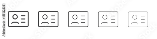 Id card icon outline ilustration vector symbol