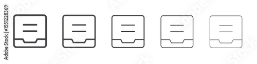 Inbox icon outline ilustration vector symbol