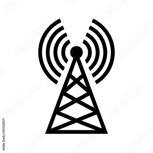 antenna icon silhouette on white background.svg