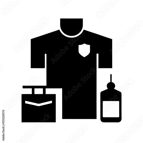 black silhouette of a brand identity kit on white .svg