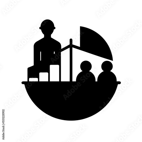 black silhouette of a market segmentation chart on.svg