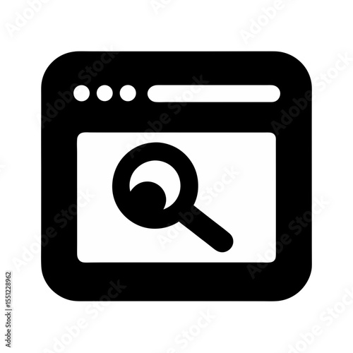 black silhouette of a search engine window on whit.svg