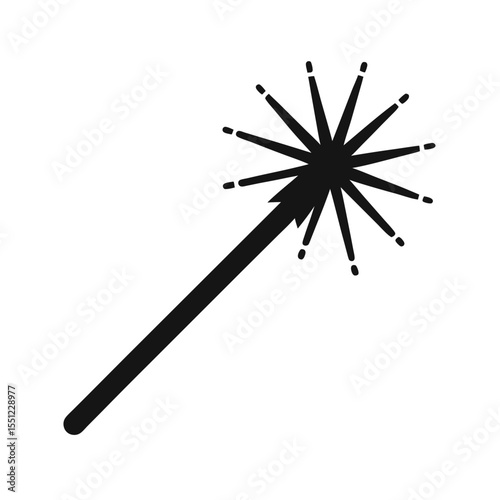 black silhouette of a sparkler on white background.svg