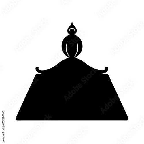 black silhouette of a puja mat on white background.svg
