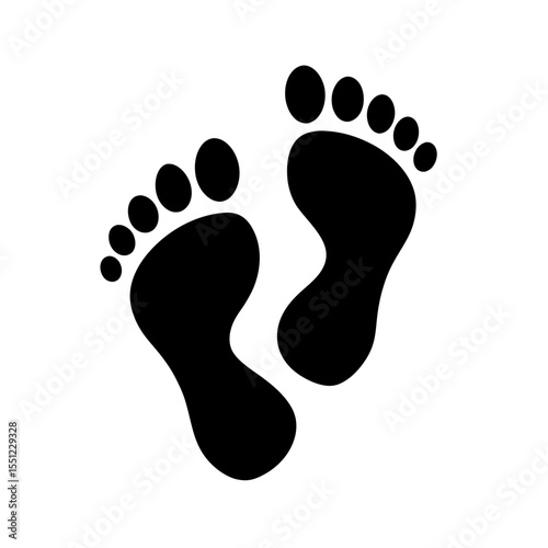 black silhouette of lakshmi footprints on floor on.svg