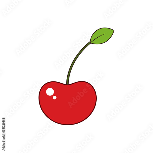 cherry fruit on white background   .svg