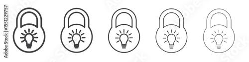 Intellectual property and copyright icon outline ilustration vector symbol