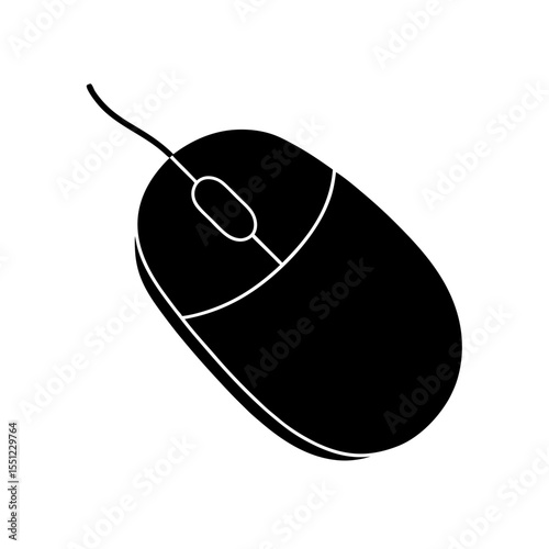 computer mouse icon silhouette on white background.svg