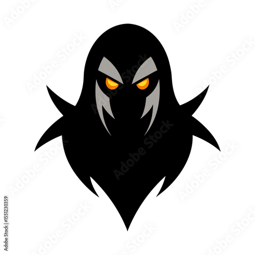 ghostly wraith with glowing eyes mascot logo icon .svg