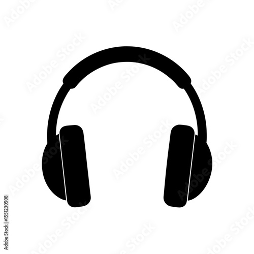headphones icon silhouette on white background.svg
